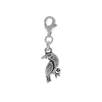 Raven Sterling Silver Clip Charm TWC146 - Jewelry